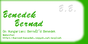 benedek bernad business card